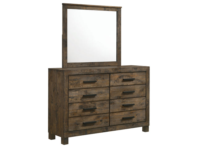 Woodmont Rustic Golden Brown Dresser and Mirror - Ornate Home