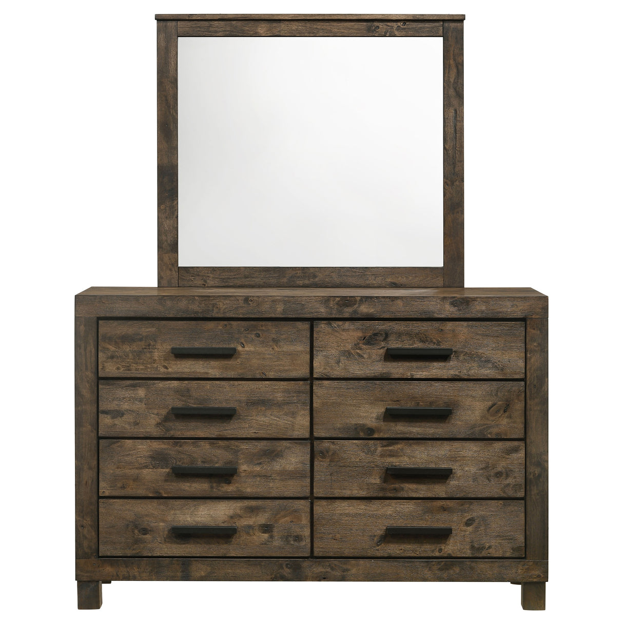 Woodmont Rustic Golden Brown Dresser and Mirror - Ornate Home