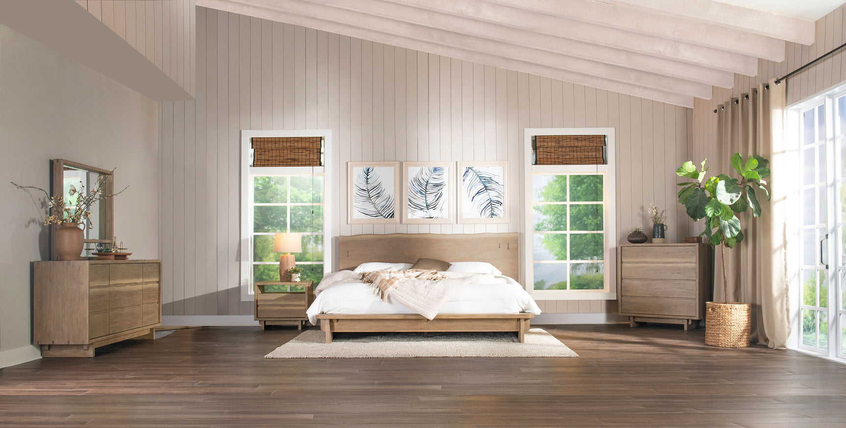 Stillwater Weathered Oak 5-Piece Eastern King Bedroom Set