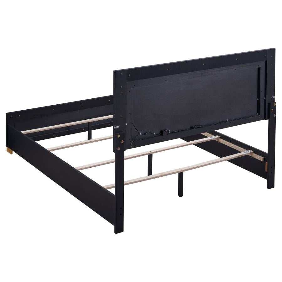 Marceline Black Queen Bed w/ LED Headboard - Ornate Home