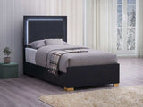 Marceline Black Twin Bed w/ LED Headboard - Ornate Home