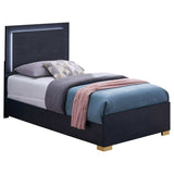 Marceline Black Twin Bed w/ LED Headboard - Ornate Home