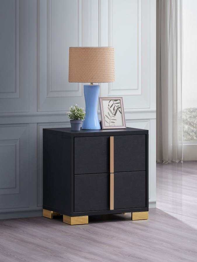 Marceline Black Nightstand - Ornate Home