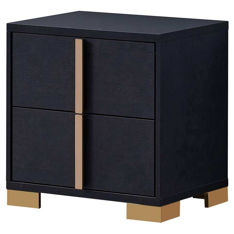 Marceline Black Nightstand - Ornate Home