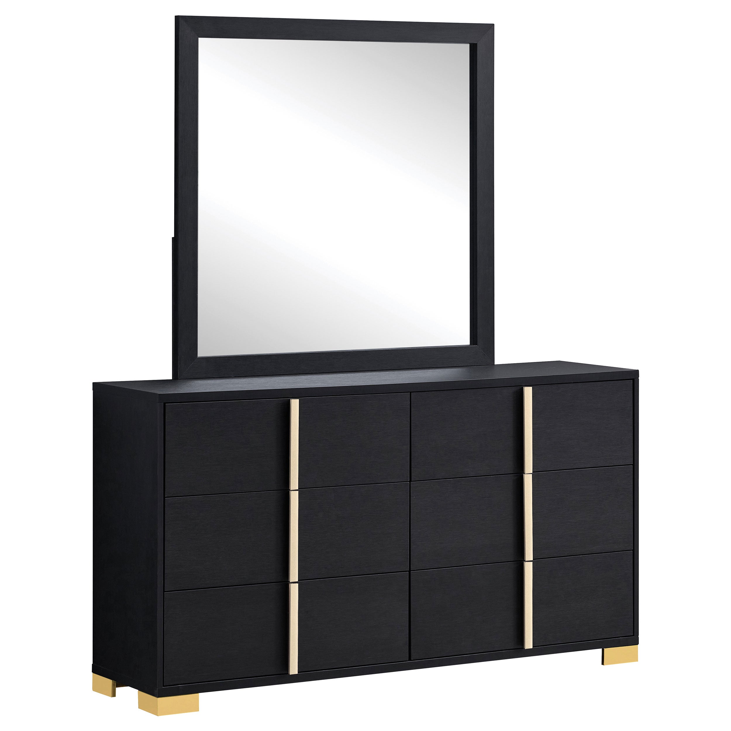 Marceline Black Dresser and Mirror - Ornate Home