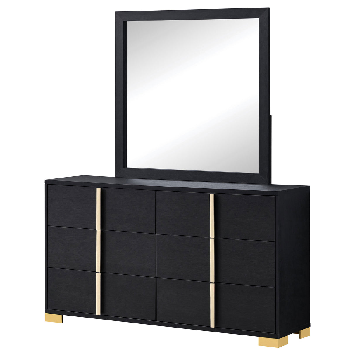 Marceline Black Dresser and Mirror - Ornate Home