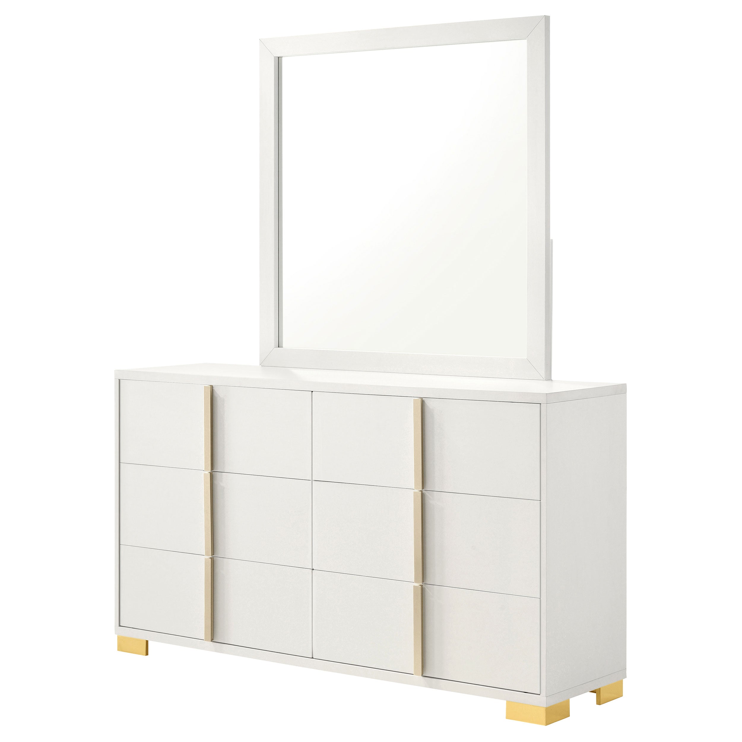 Marceline White Dresser and Mirror - Ornate Home