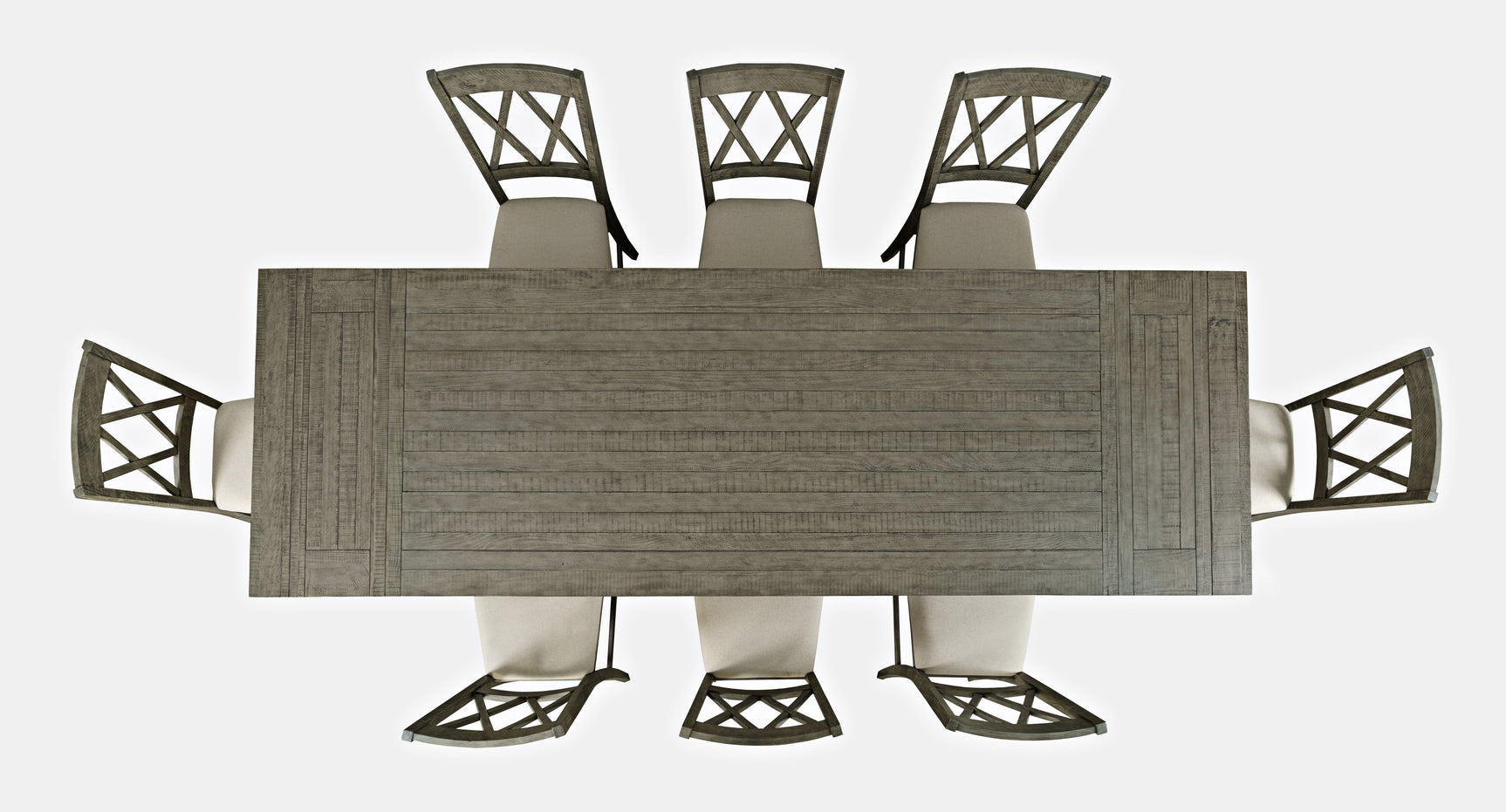 Telluride Driftwood Trestle Counter Dining Table w/ 8 Stools