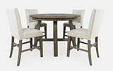 Telluride Driftwood Round Counter Dining Table w/ 4 Uph Stools