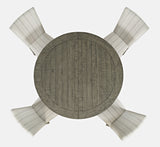Telluride Driftwood Round Counter Dining Table w/ 4 Uph Stools