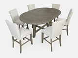Telluride Driftwood Round Counter Dining Table w/ 6 Uph Stools