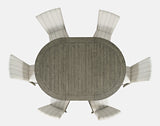 Telluride Driftwood Round Counter Dining Table w/ 6 Uph Stools