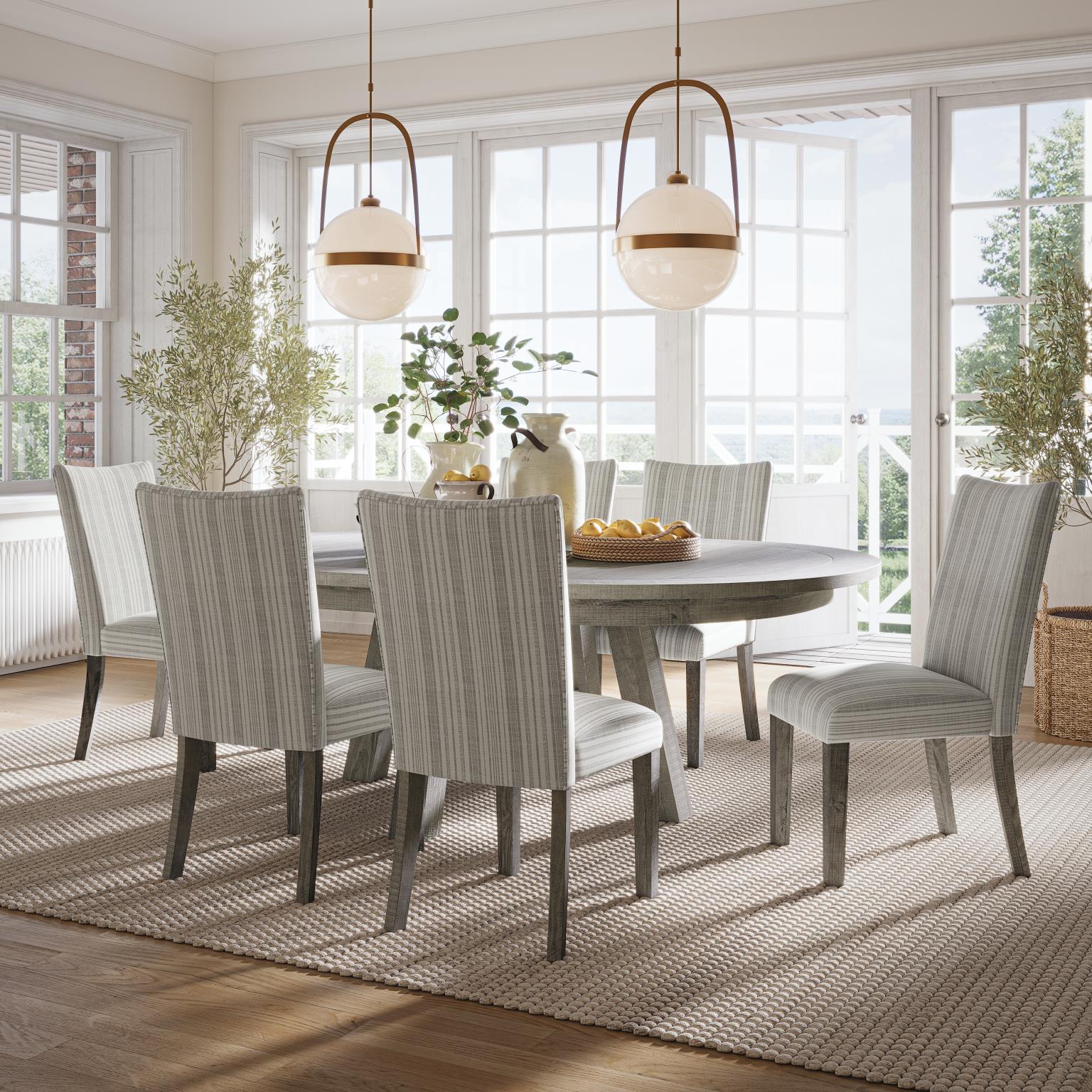 Telluride Driftwood Round Ext Dining Table