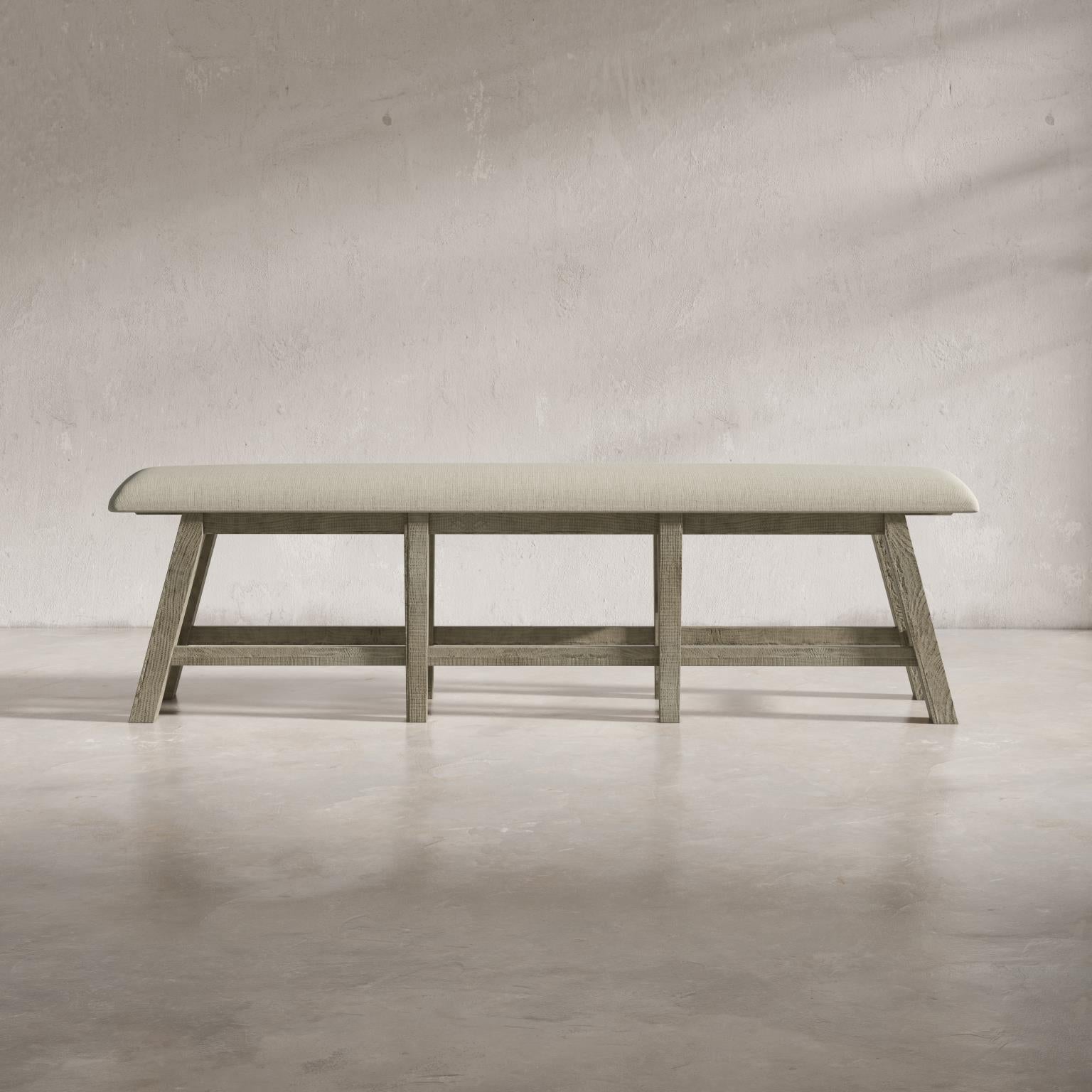 Telluride Driftwood Trestle Counter Dining Table w/ 4 Stools, Bench