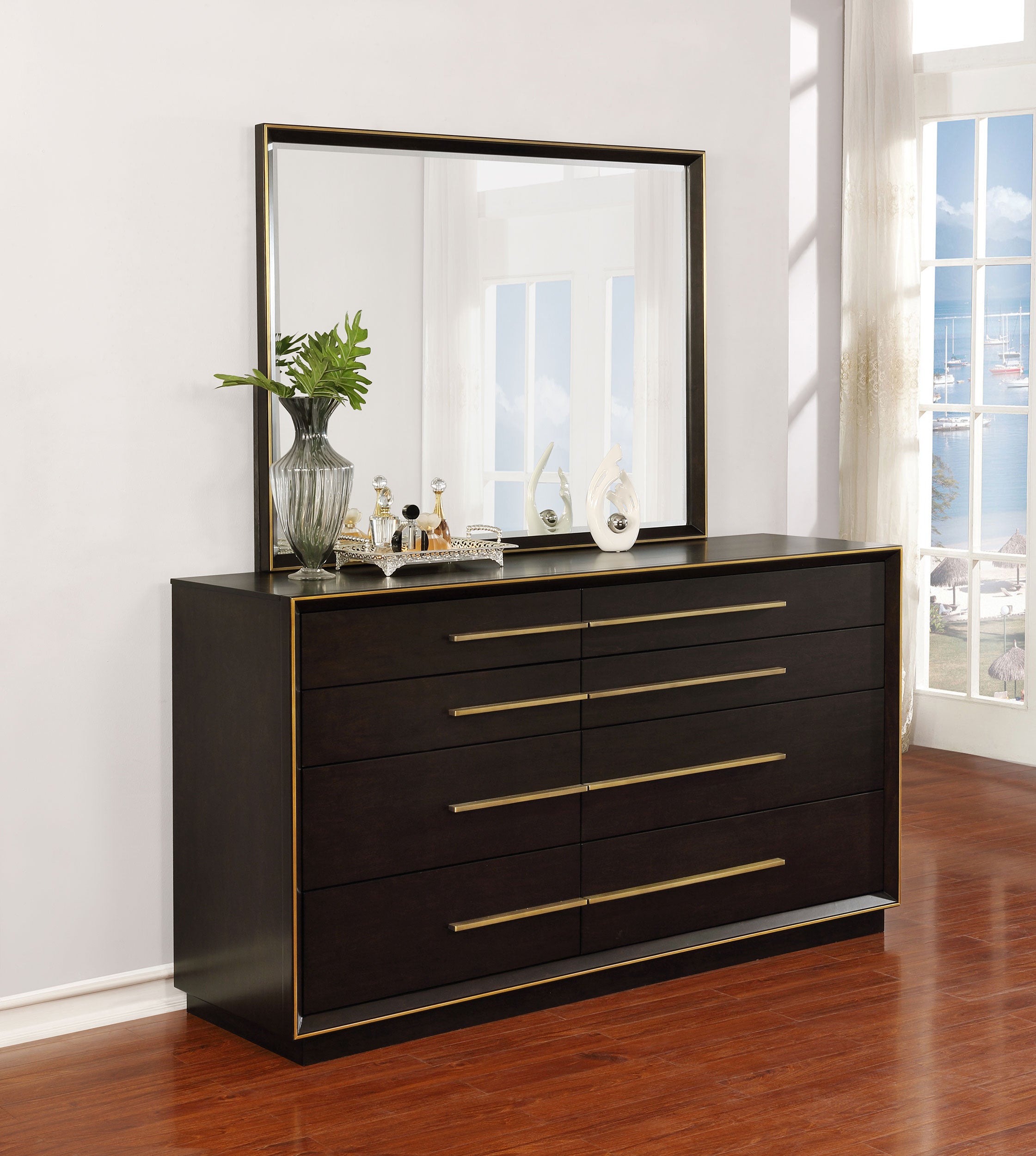 Durango Smoked Peppercorn Dresser and Mirror - Ornate Home