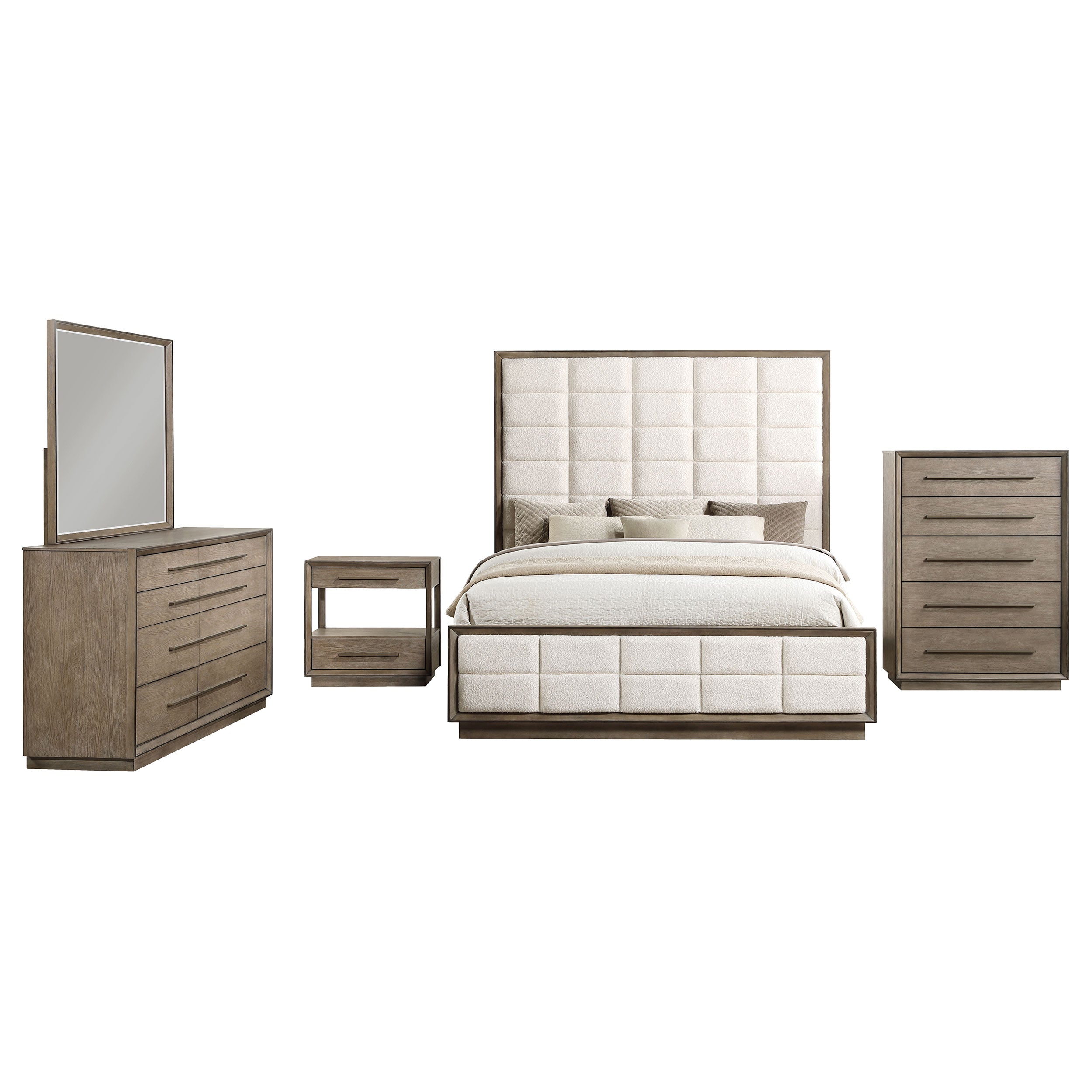 Durango Washed Oak 5-piece Eastern King Bedroom Set - Ornate Home