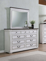 Hillcrest Distressed White Dresser and Mirror - Ornate Home