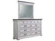 Hillcrest Distressed White Dresser and Mirror - Ornate Home