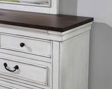 Hillcrest Distressed White Dresser and Mirror - Ornate Home