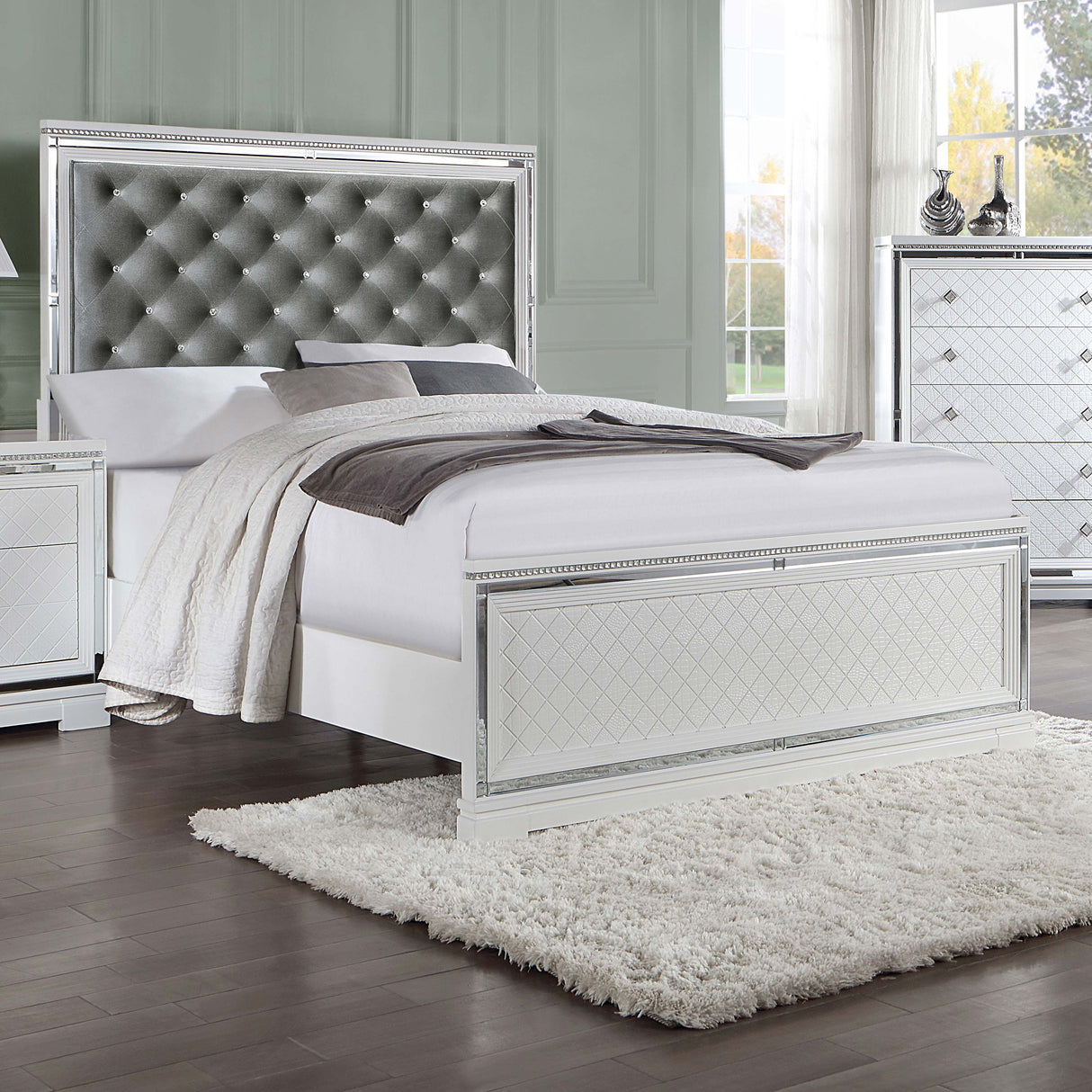 Eleanor White California King Panel Bed - Ornate Home