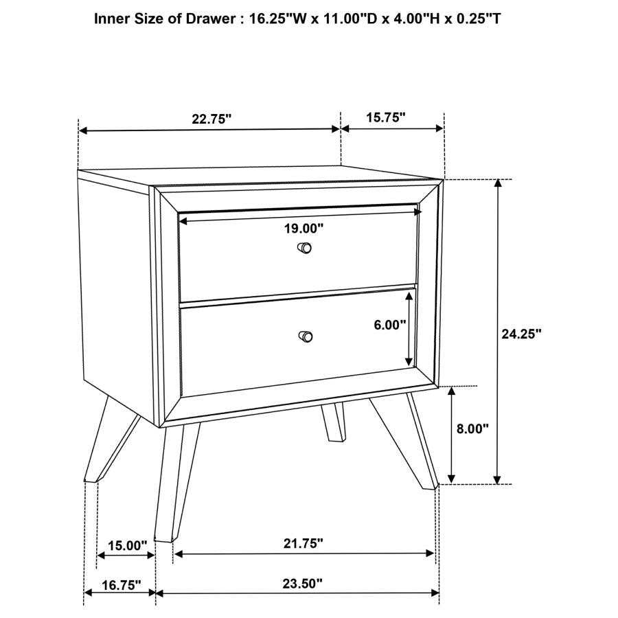 Janelle White Nightstand - Ornate Home