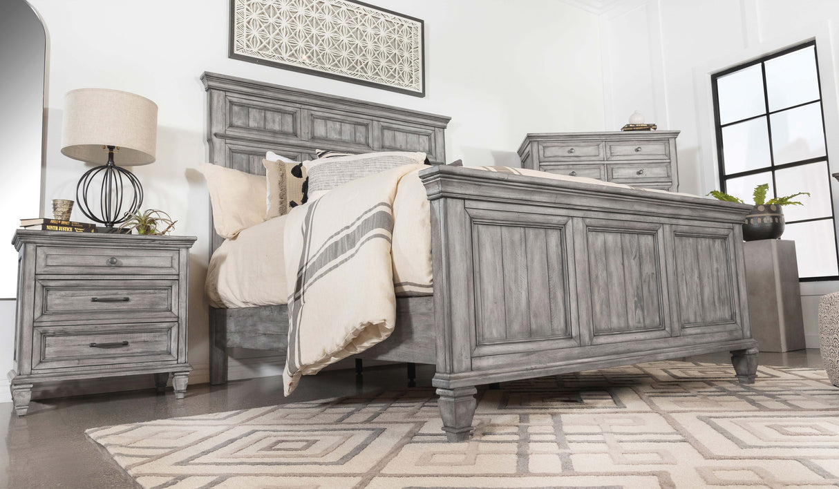 Avenue Weathered Grey Eastern King Panel Bed - Ornate Home