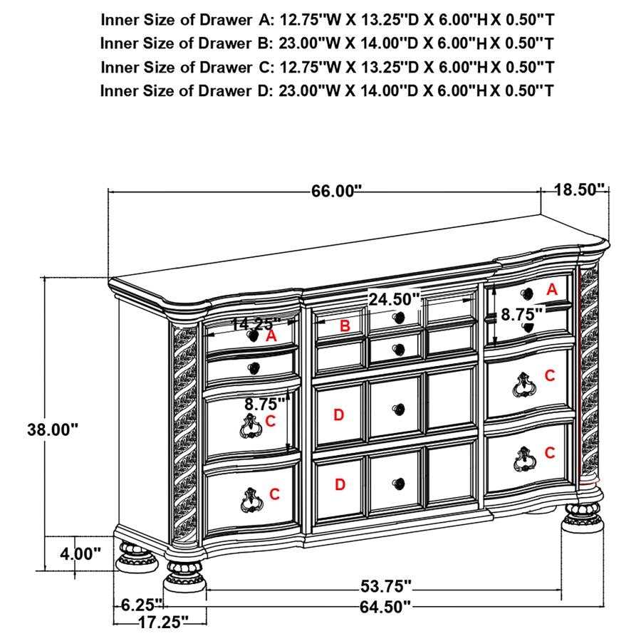 Emmett Walnut Dresser - Ornate Home