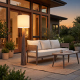 Woonari Brown Solar Floor Lamp