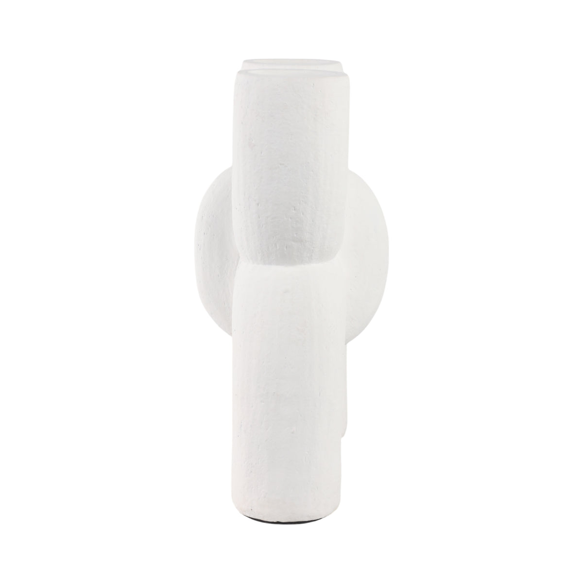Clyde White Modern X Shape Terracotta Vase