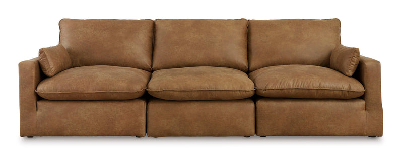(Online Special Price) Marlaina Caramel 3pc Sectional Sofa - Ornate Home