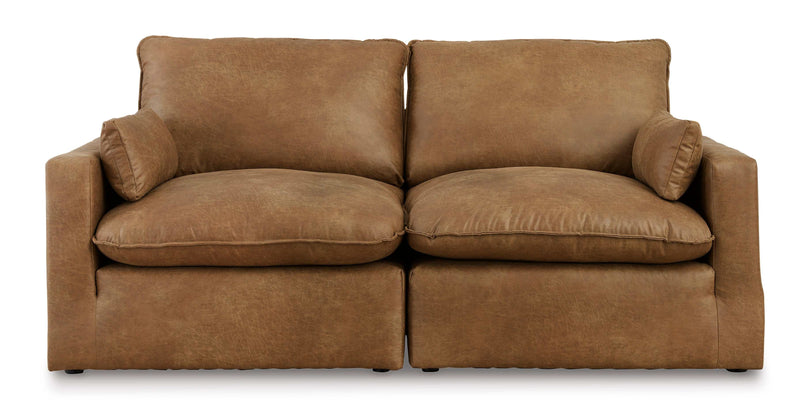(Online Special Price) Marlaina Caramel 2pc Sectional Loveseat - Ornate Home