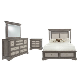 Cresswell Weathered Taupe / Weathered Tan 4-Piece Eastern King Storage Bedroom Set Weathered Taupe