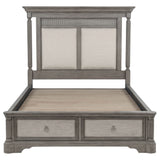 Cresswell Weathered Taupe / Weathered Tan Eastern King Upholstered Storage Platform Bed Weathered Taupe