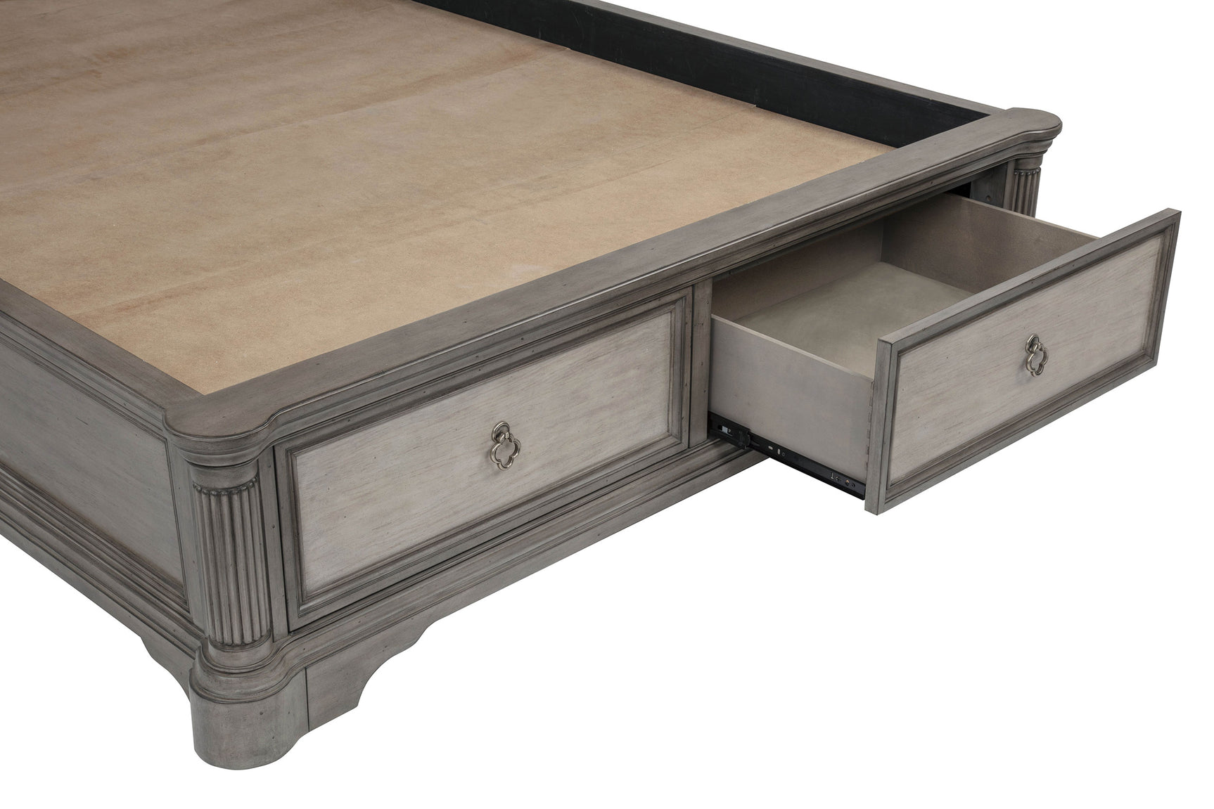 Cresswell Weathered Taupe / Weathered Tan California King Storage Platform Bed Weathered Taupe