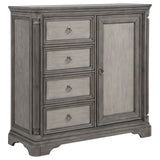 Cresswell Weathered Taupe / Weathered Tan 4-drawer Door Chest with Hidden Storage Weathered Taupe