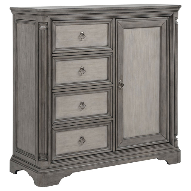 Cresswell Weathered Taupe / Weathered Tan 4-drawer Door Chest with Hidden Storage Weathered Taupe
