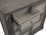 Cresswell Weathered Taupe / Weathered Tan 4-drawer Door Chest with Hidden Storage Weathered Taupe