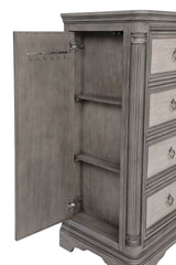 Cresswell Weathered Taupe / Weathered Tan 4-drawer Door Chest with Hidden Storage Weathered Taupe