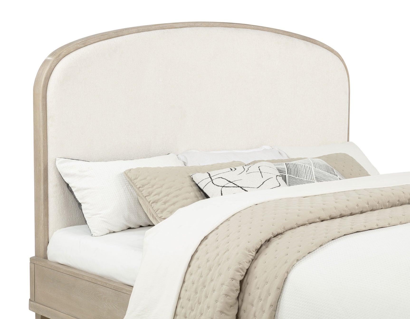 Lucaire Sandstone / Cream California King Upholstered Panel Bed Sandstone