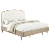 Lucaire Sandstone / Cream Queen Upholstered Panel Bed Sandstone