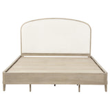 Lucaire Sandstone / Cream Queen Upholstered Panel Bed Sandstone