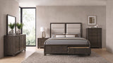 Farre Dark Brown 5-Piece Eastern King Storage Bedroom Set