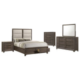 Farre Dark Brown 5-Piece Eastern King Storage Bedroom Set