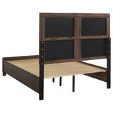 Farre Dark Brown Queen Upholstered Storage Platform Bed