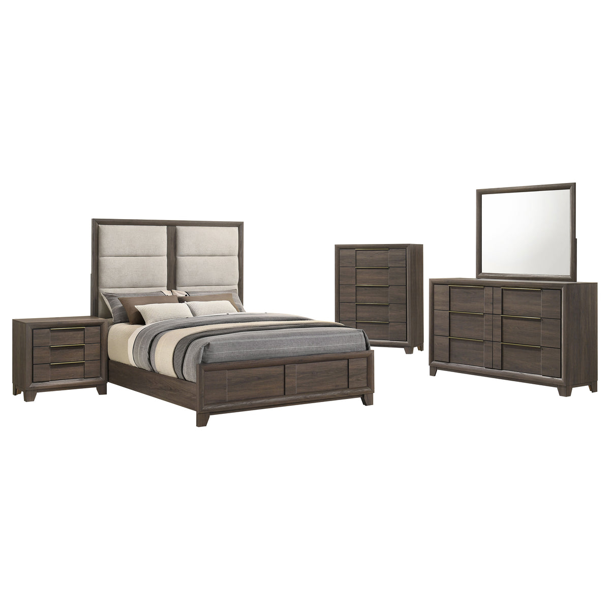 Farre Dark Brown 5-Piece Eastern King Bedroom Set