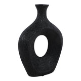 Alray Black Beaded Oval Cut Out Vase