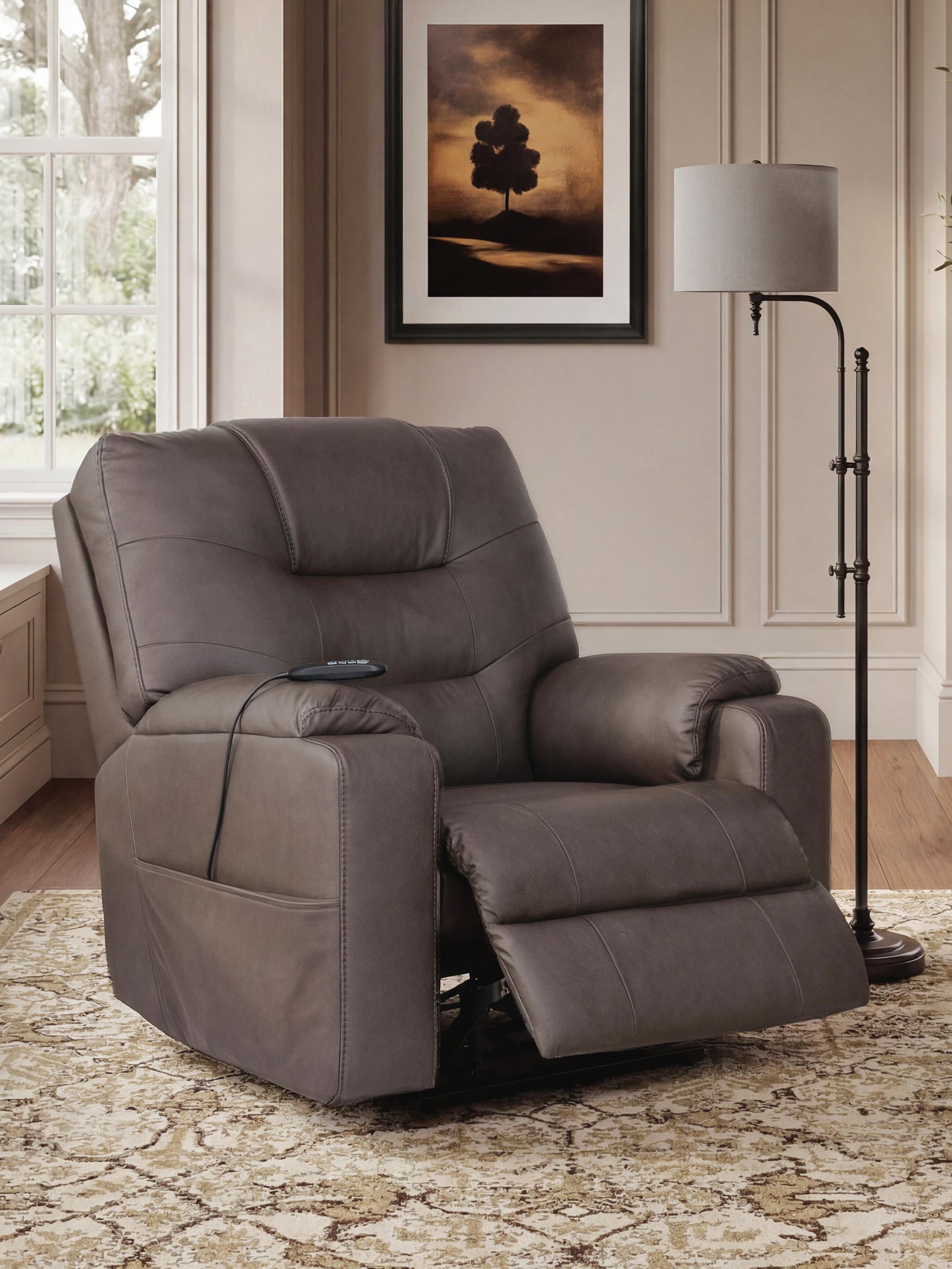 Belmone Pike Gunmetal Power Lift Recliner