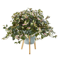 23” Hoya Artificial Plant in Green Planter with Stand - Ornate Home