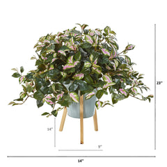 23” Hoya Artificial Plant in Green Planter with Stand - Ornate Home
