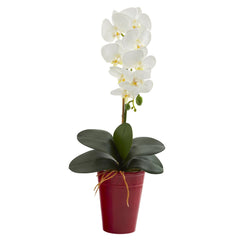 23” Phalaenopsis Orchid Artificial Arrangement in Vase - Ornate Home